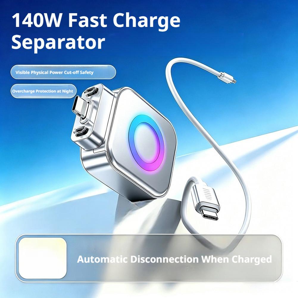 1/2 PCS Mart Auto Stop Charging Separator AI Recognition Fully Charged Automatic Cut Off Device USB Charging Safety Protector Adaptor