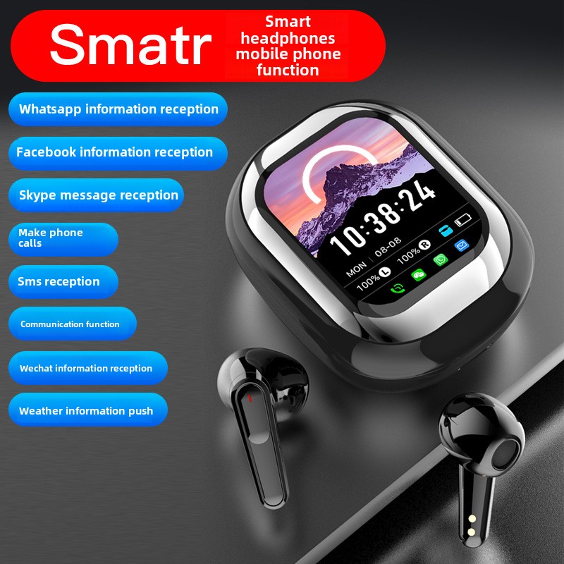 2025 new arrival AI translation slider wireless bluetooth headset slider design touch screen no delay noise reduction long battery