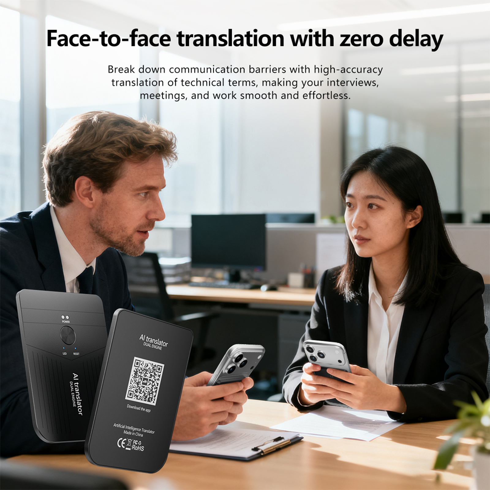 AI Magnetic Translator Rechargeable Multilingual Electronic Dictionary BT5.0 Ultra-Thin Real-Time Translator for Office Business - Image 5