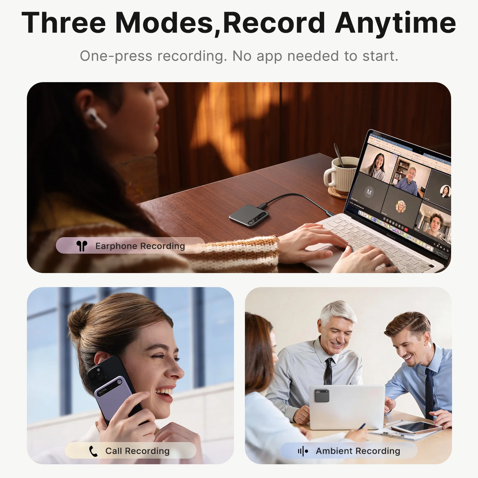 BOYA Notra AI Voice Recorder 140+ Languages Transcription Summary, App Control, Cloud Sync, Mag Safe, Ai Note for Meetings Interview - Image 5