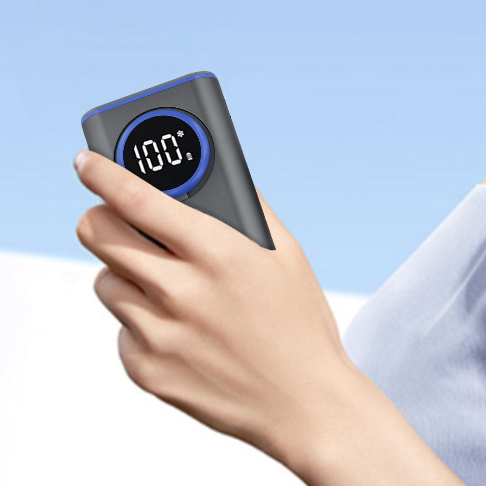 Portable AI Rechargeable Waist Fan with LED Display 100 Speed Levels Neck Fan for Outdoor Use Camping Work Lightweight