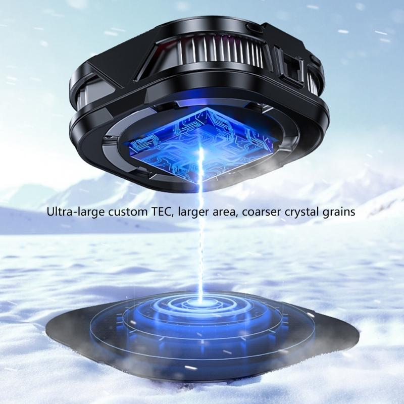 Q6PA 5 Gear Phone Radiator with Colorful Light AI Intelligent Temperature Control Cellphone Cooling Fan System Heat