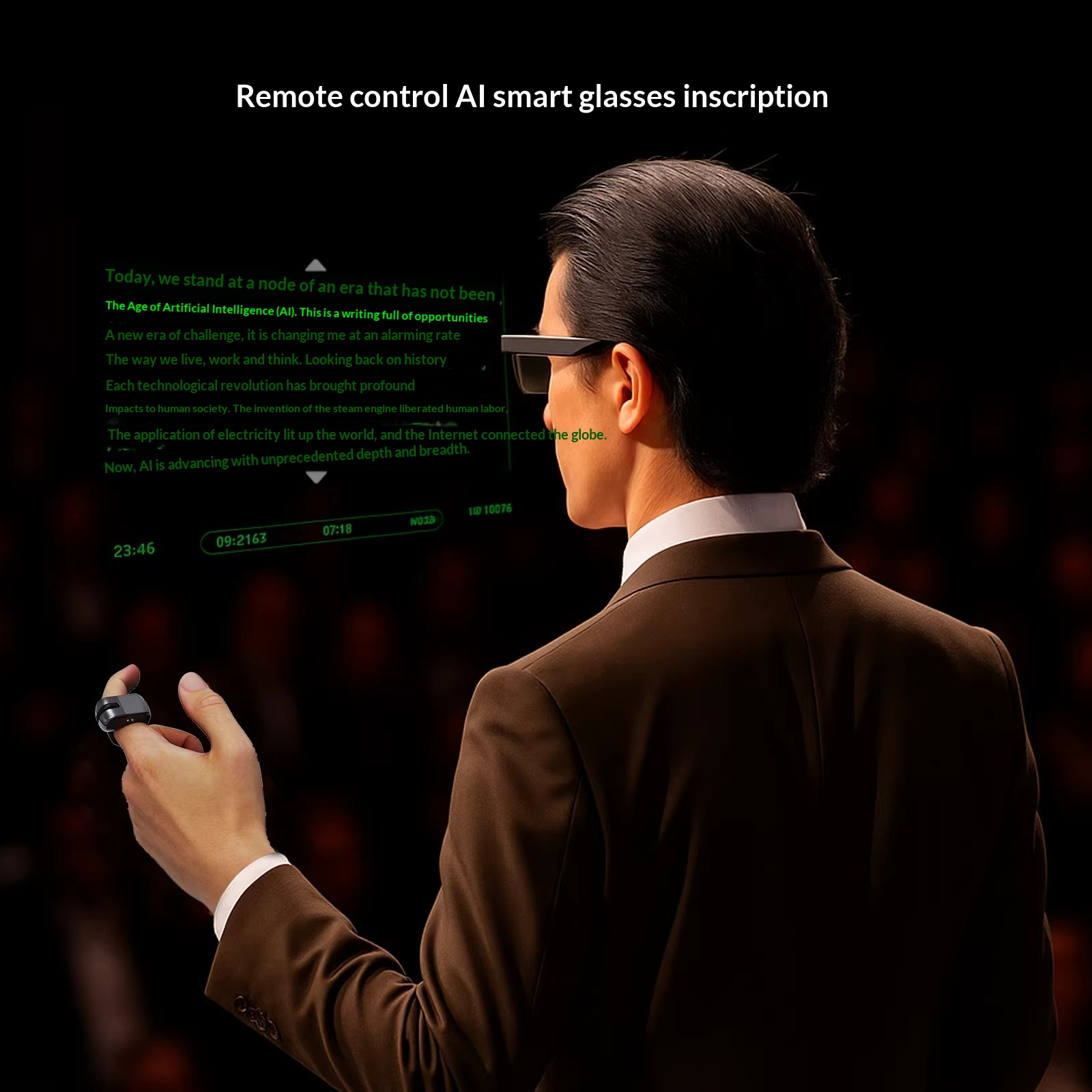 Rokid Glasses AI Smart Glasses Accessories Bluetooth Ring Mouse Controller Portable Teleprompter AI Smart Ring for Smart Glasses