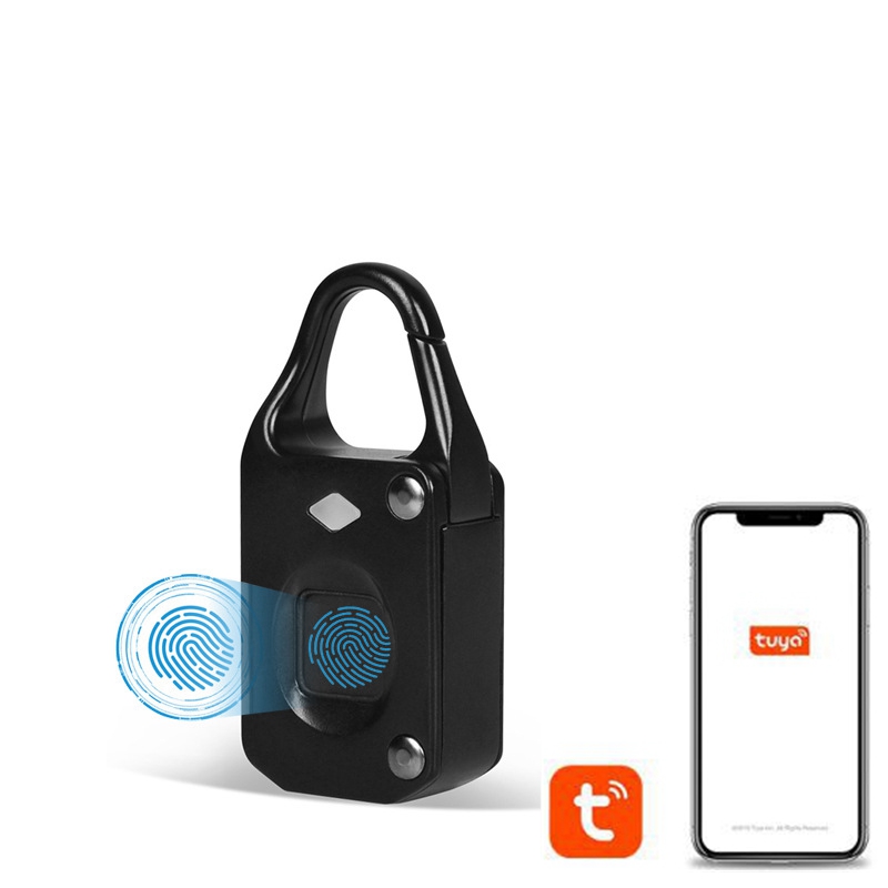 Tuya Bluetooth Mini Fingerprint Smart Padlock Keyless Anti-theft Luggage Case Lock For Gym Backpack Battery Padlock - Image 3