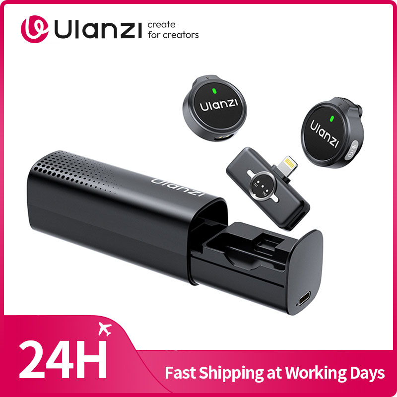 Ulanzi A21 Wireless Microphone AI Noise Reduction Magnetic Lavalier MIC for iPhone 17 16 15 for Live-Streaming Vlog Interview