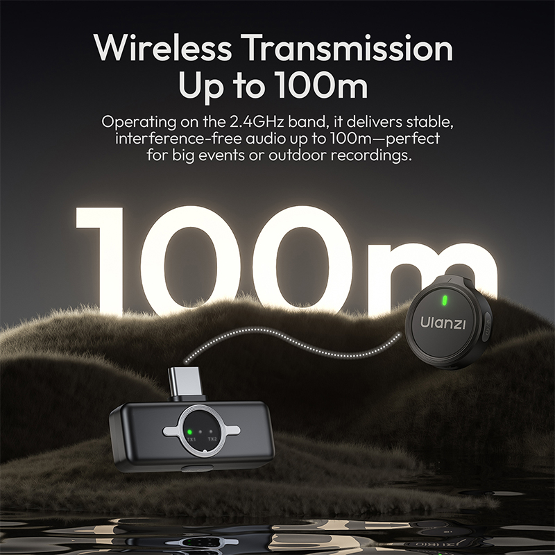 Ulanzi A21 Wireless Microphone AI Noise Reduction Magnetic Lavalier MIC for iPhone 17 16 15 for Live-Streaming Vlog Interview - Image 4