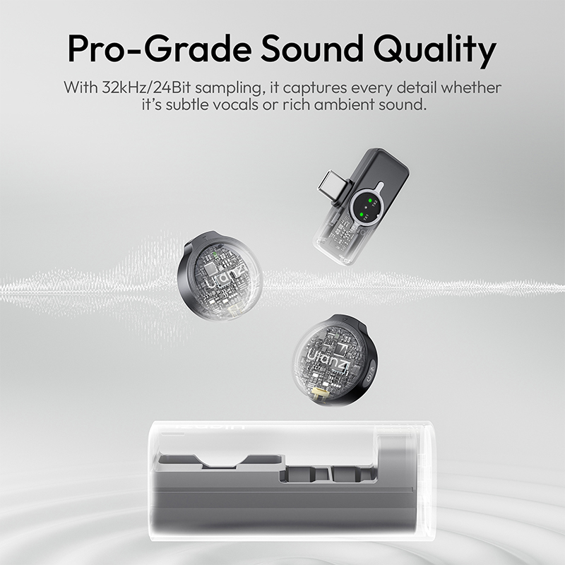 Ulanzi A21 Wireless Microphone AI Noise Reduction Magnetic Lavalier MIC for iPhone 17 16 15 for Live-Streaming Vlog Interview - Image 5