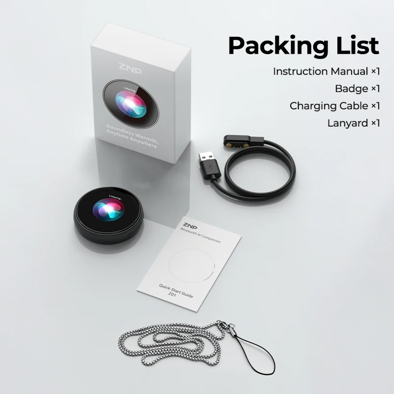 ZNP AI Badge Smart Interactive Companion for Adult?, AI companion Emotional Life Assistant, AI Translator Smart Digital Badge - Image 6