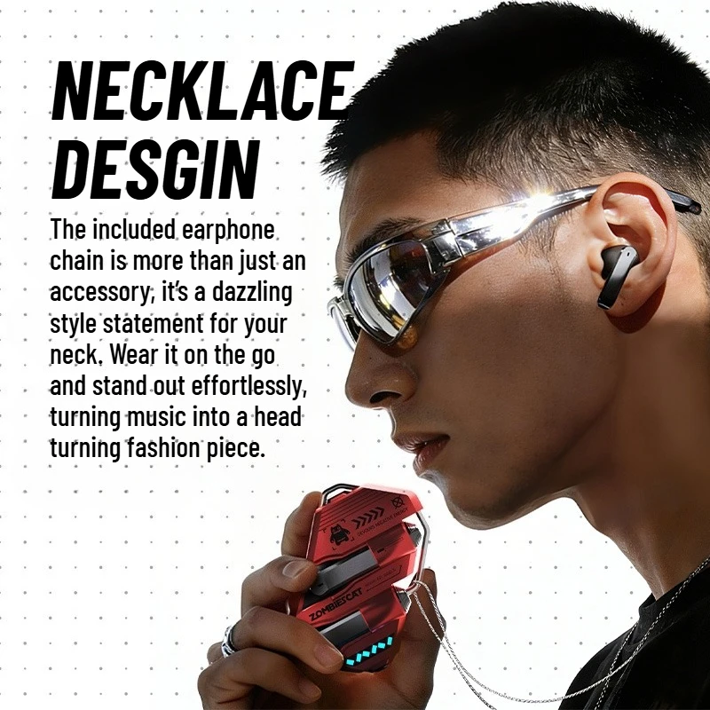 Zombies Cat Real Time Ai Translator Headphone Alloy Mecha Bluetooth 6.0 Earphone Immersive Stereo TWS Wireless Earbuds with APP - Image 3