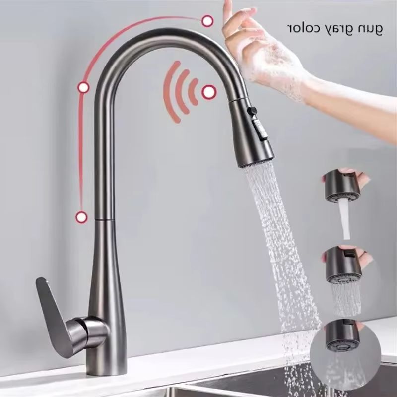 GEGVE Smart Touch Kitchen Faucets 304 Stainless Steel Removable Sensor Sink Faucet Part Tap Tap Mixer Kitchen Tap Brushed