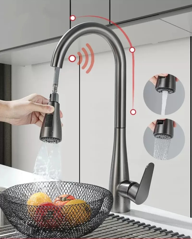 GEGVE Smart Touch Kitchen Faucets 304 Stainless Steel Removable Sensor Sink Faucet Part Tap Tap Mixer Kitchen Tap Brushed