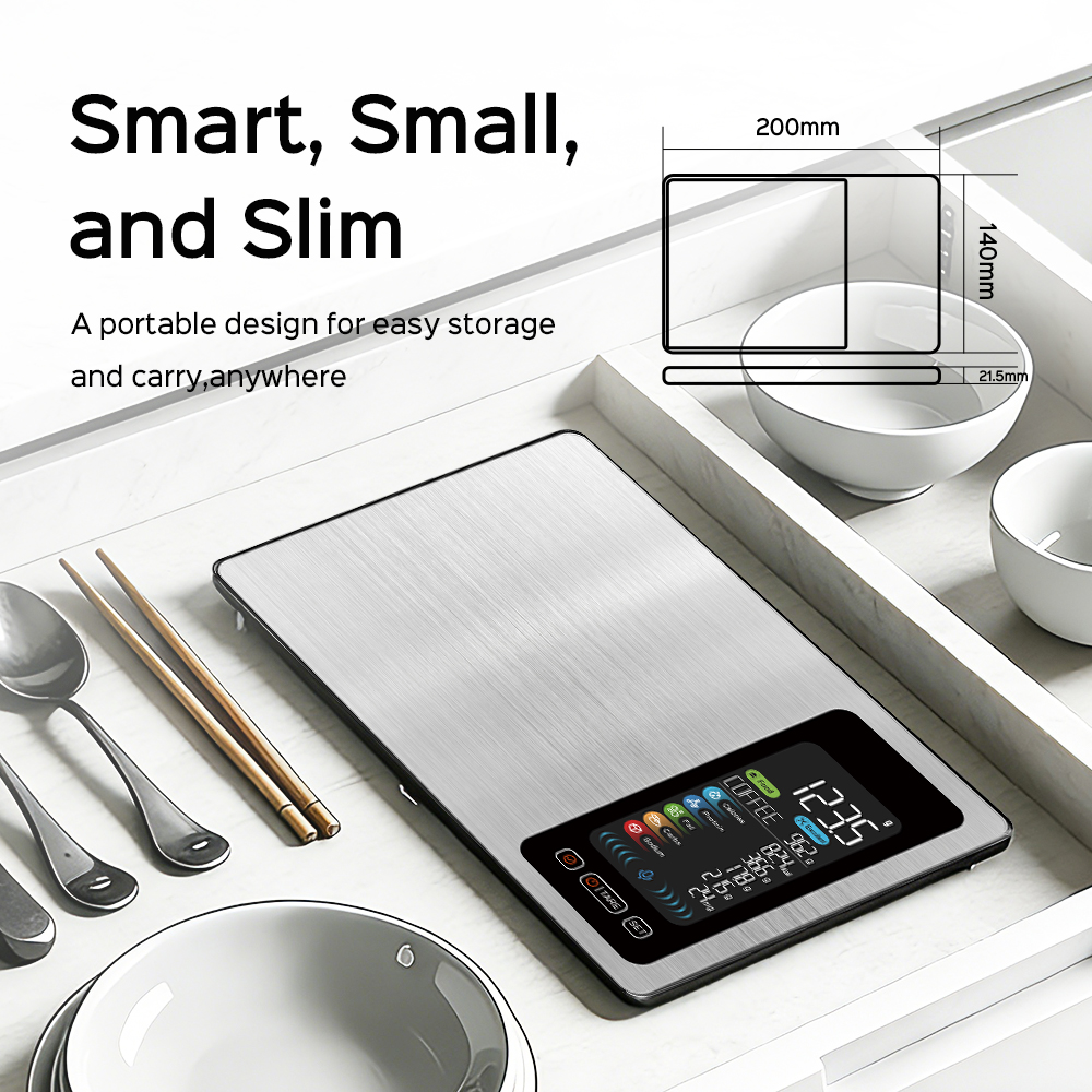 New AI Digital Smart Kitchen Scale 5kg/11lb USB Charge Stainless Steel Food Nutritional Calories Scale Voice Recognition Food - Image 3