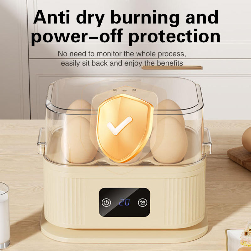 TINSOL Multifunctional Electric Egg Cooker Kitchen Breakfast Maker 200W High-Power Smart Egg Steamer with Timer Function - Image 4