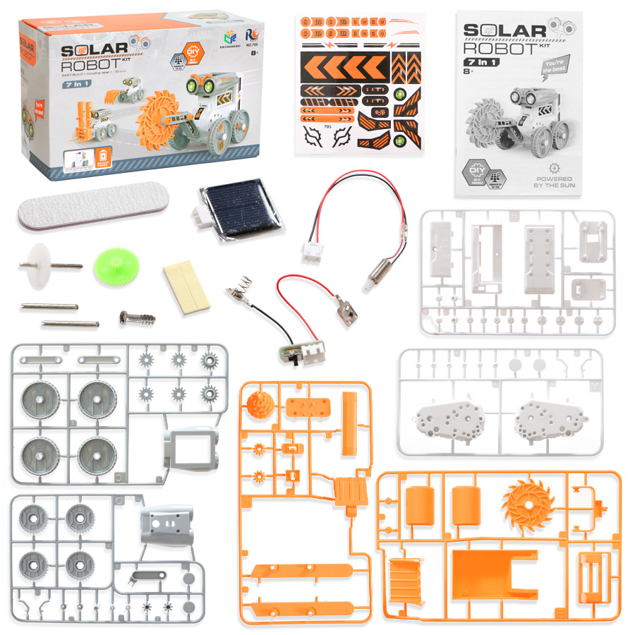 7-in -1 Assembled Solar Robot DIY Electric Dual-drive Programming Robot Science Experiment Educational Toy Kid Christmas Gifts
