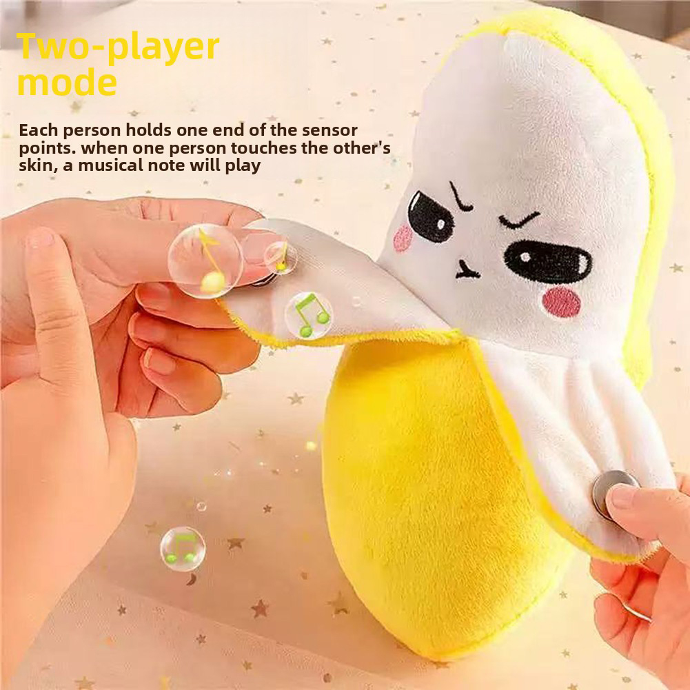 Banana Baby Beat Sensing Creative Fruit Novelty Parent-Child Musical Interactive Piano Toy Plush Doll Christmas Gift