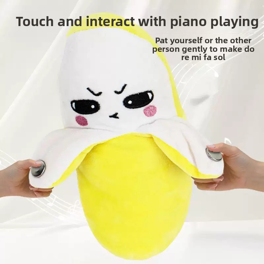 Banana Baby Beat Sensing Creative Fruit Novelty Parent-Child Musical Interactive Piano Toy Plush Doll Christmas Gift - Image 5