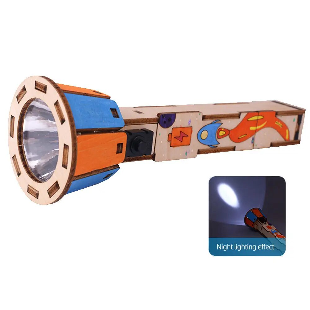 DIY Flashlight Technology Small Production Set Homemade Hand-Assembled Electrical Physics Science Toys - Image 3