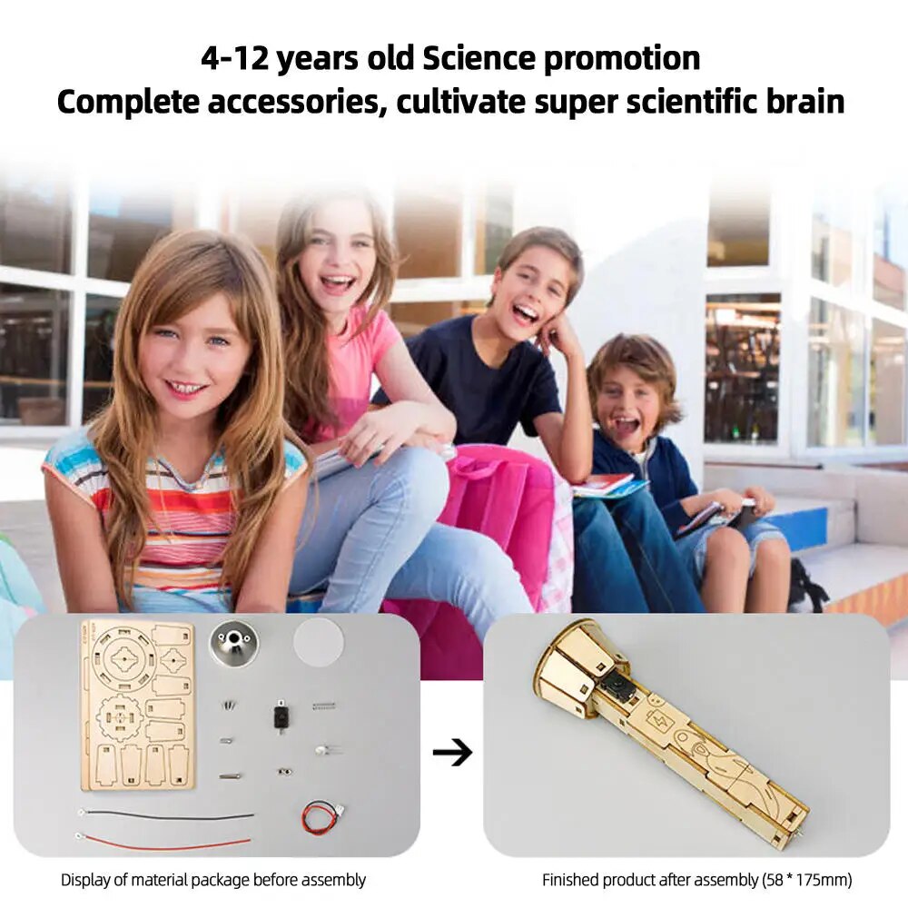 DIY Flashlight Technology Small Production Set Homemade Hand-Assembled Electrical Physics Science Toys - Image 6