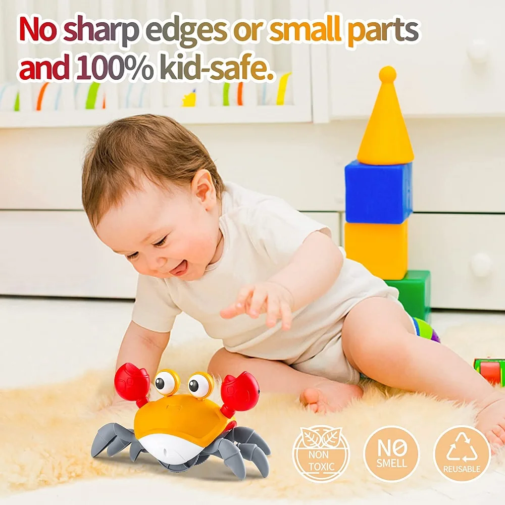Fun Crab Toy Children Crawling Avoiding Obstacles Electronic Pet With Music Baby Walking Toy Without battery - Image 4
