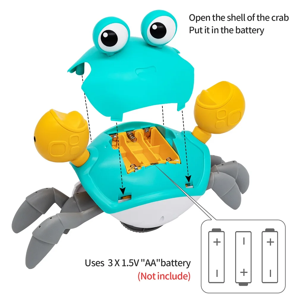Fun Crab Toy Children Crawling Avoiding Obstacles Electronic Pet With Music Baby Walking Toy Without battery - Image 6
