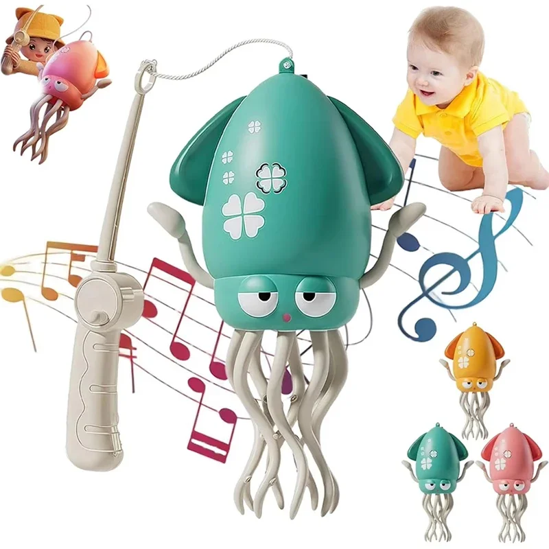 Interactive Dancing Octopus Toy With LED Music Electric Squid Automatic Obstacle Avoidance Crawling Sensor Toy For Children