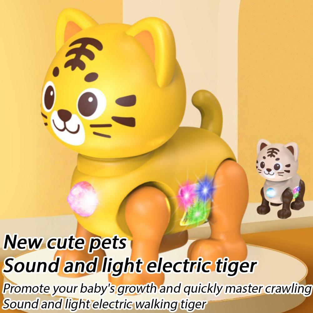 Smart Electric Pink Cat Toy for Boys Girls Interactive Walking Kitten Robot with Colorful Flashing Lights and Sound Effect - Image 3